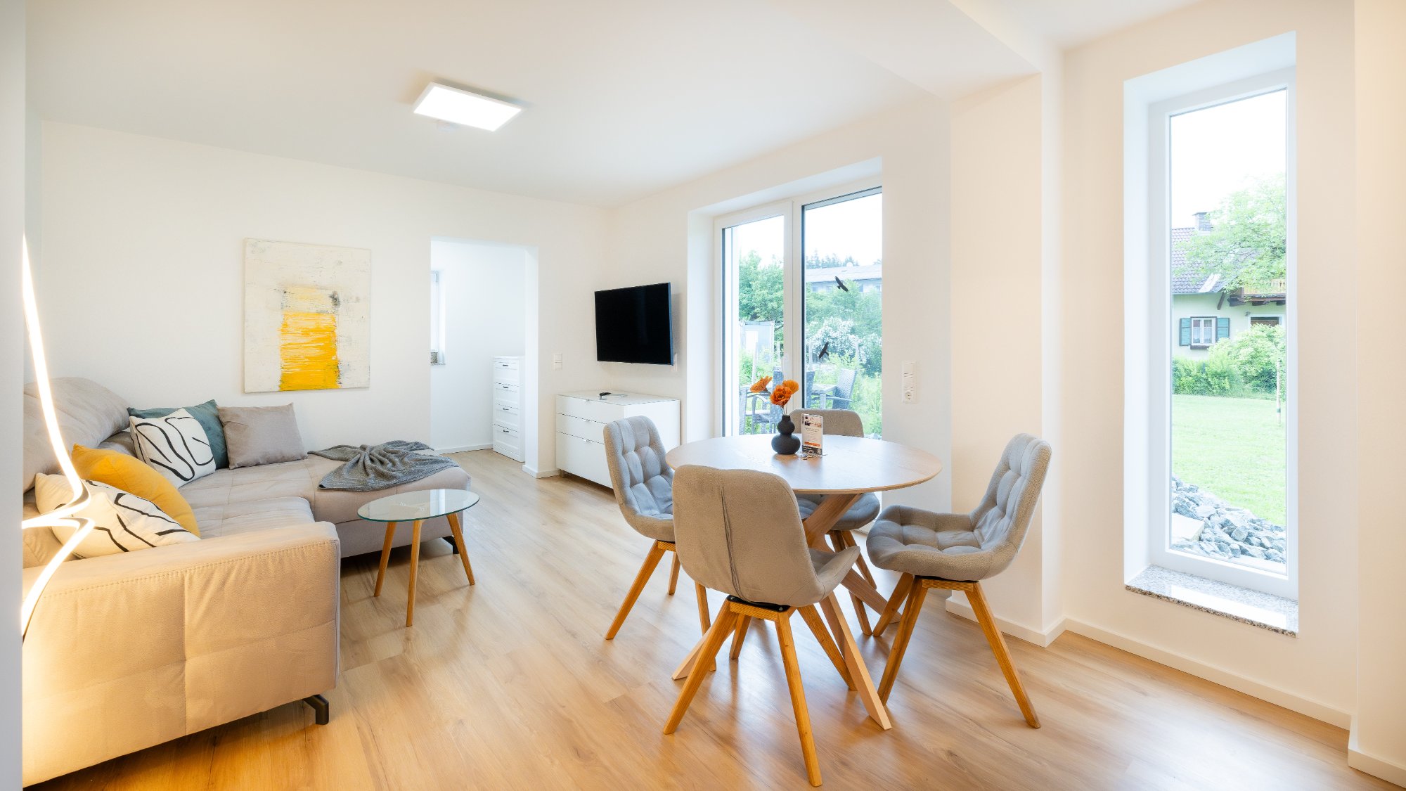 Apartment 5 Klopeiner See – barrierefreie 45 m² Erdgeschoss-Ferienwohnung mit sonniger Terrasse und Gartenblick für 4 Personen